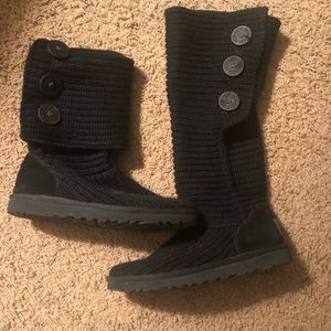 UGG Black Sweater Boots size 7, EUC